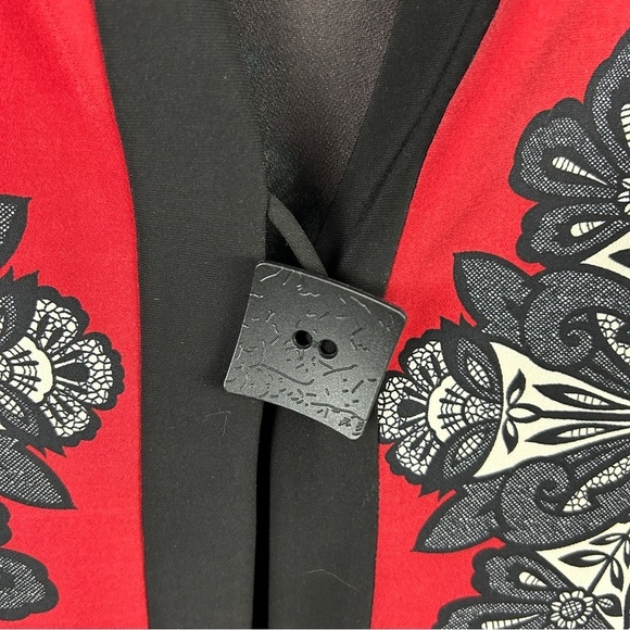 Joseph Ribkoff Red and Black Patterned Blazer - Picture 8 of 12